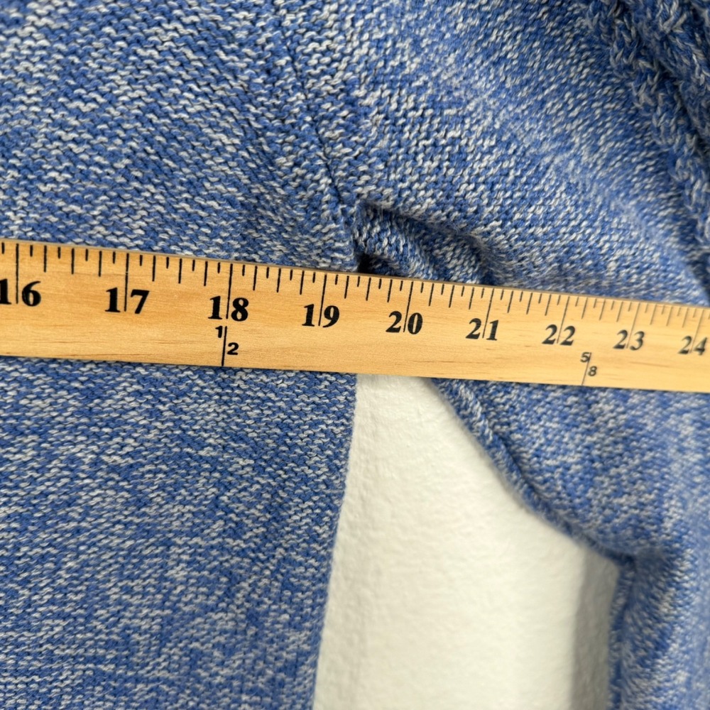 LL Bean Women's Double L Cable Sweater Crewneck Fisherman Preppy Blue Sz XL - Picture 10 of 11